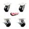 Service Caster 4 Inch Kingpinless Glass Filled Nylon Wheel Swivel Caster Set with 2 Brakes SCC SCC-KP30S420-GFNR-2-SLB-2 - alternate 5